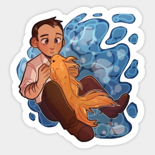 living in a world of goldfish Sticker